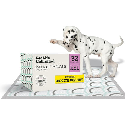 Pet Life Unlimited Smart Prints Extra Extra Large Puppy Pads For Potty Training Magnolia Blossom Scent 32 Count