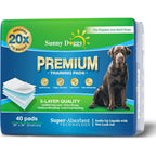 Sunny Doggy Extra Large Dog Pee Pads 36 Inches By 36 Inches Disposable Puppy Training Pads For Potty Housebreaking Upgraded Odor Control 40 Count