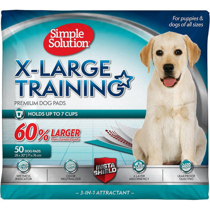 Simple Solution Extra Large Puppy Pads Super Absorbent Six Layer Leak Proof Dog Potty Training Pads Twenty Eight By Thirty Inches Fifty Count