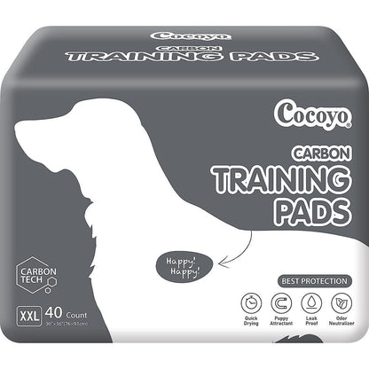COCOYO Extra Large Charcoal Dog Training Pads Carbon Absorb Odor Eliminating Puppy Pee Pads Black XXL Thirty by Thirty Six Inch Forty Count