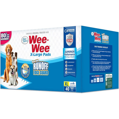 Four Paws Wee-Wee Superior Performance Unscented Extra-Large Dog Pee Pads For Potty Training And Floor Protection 28 Inch By 34 Inch 40 Count