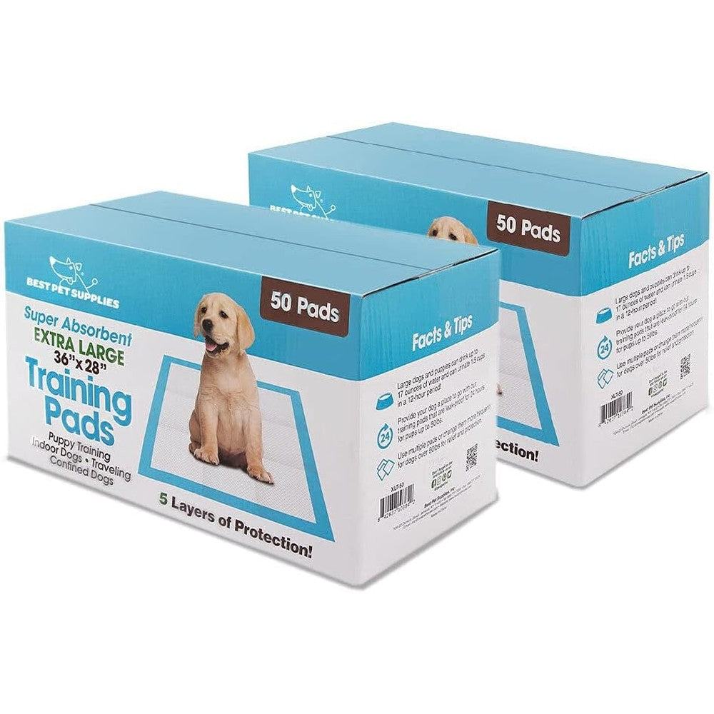 Best Pet Supplies Extra Large Disposable Puppy Training Pads With Leak Proof Gel Technology Baby Blue Thirty Six By Twenty Eight Inches One Hundred...