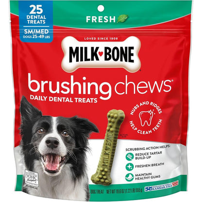 Milk-Bone Brushing Chews Original Chicken Flavor Daily Dental Dog Treats For Small And Medium Size Breed Dogs 19.6 Ounce Bag