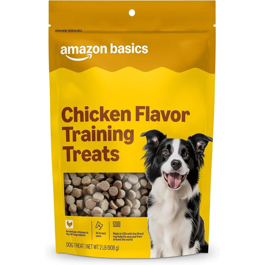 Amazon Basics Chicken Flavor Training Treats For Dogs Grain Free Bite Sized Reward Formula Two Pound Bag