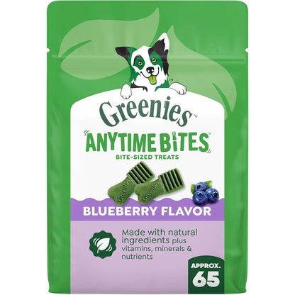 Greenies Anytime Bites Bite Size Dog Training Treats Blueberry Flavor 10.3 Ounce Bag