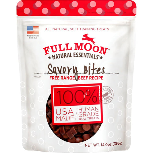Full Moon All Natural Human Grade Dog Treats Essential Beef Savory Bites 14 Ounce