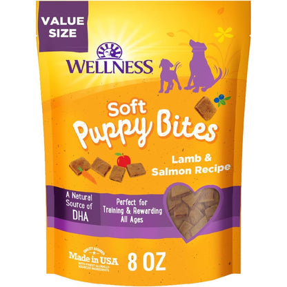 Wellness Signature Selects Soft Puppy Bites Dog Training Treats Natural Grain Free Lamb And Salmon Recipe 8 Ounce Bag