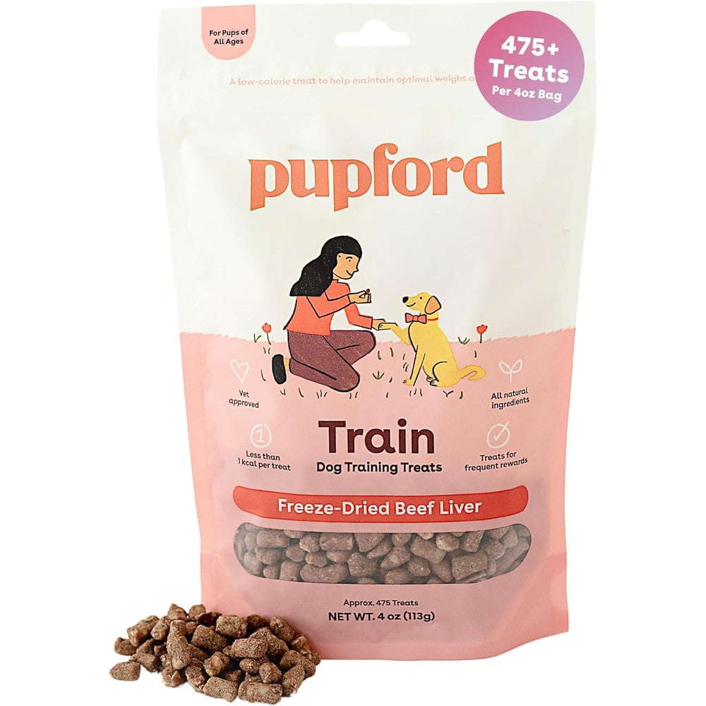 Pupford Freeze Dried Training Treats For Dogs And Puppies Three Ingredient Bites Beef Liver Four Ounce