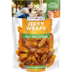Pur Luv Chicken Wrapped Sweet Potato Dog Treats Rawhide Free Jerky Wraps Sixteen Ounces