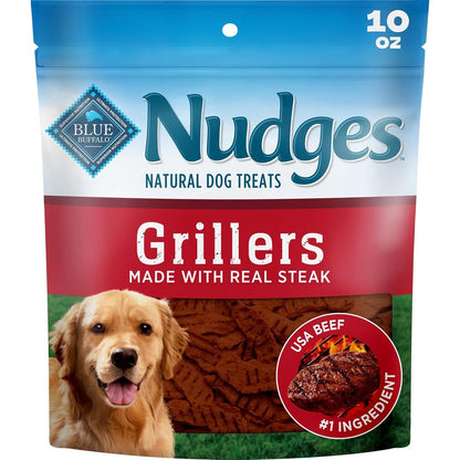 Blue Buffalo Nudges Grillers Natural Dog Treats Steak Flavored Soft Meaty Training Snacks 10 Ounce
