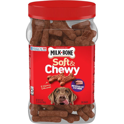 Milk-Bone Soft And Chewy Dog Treats Made With Real Beef And Filet Mignon Tender Reward Snacks For Dogs Of All Sizes 25 Ounce Canister