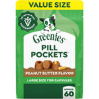Greenies Pill Pockets For Dogs Large Size Capsule Medication Dog Treat Pouch Real Peanut Butter Flavor Fifteen Point Eight Ounce Pouch