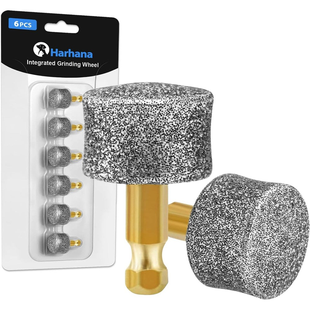Harhana Dog Nail Grinder Replacement Heads Diamond Grinding Bits Premium 6 Pack Compatible With Major Pet Grooming Tool Brands