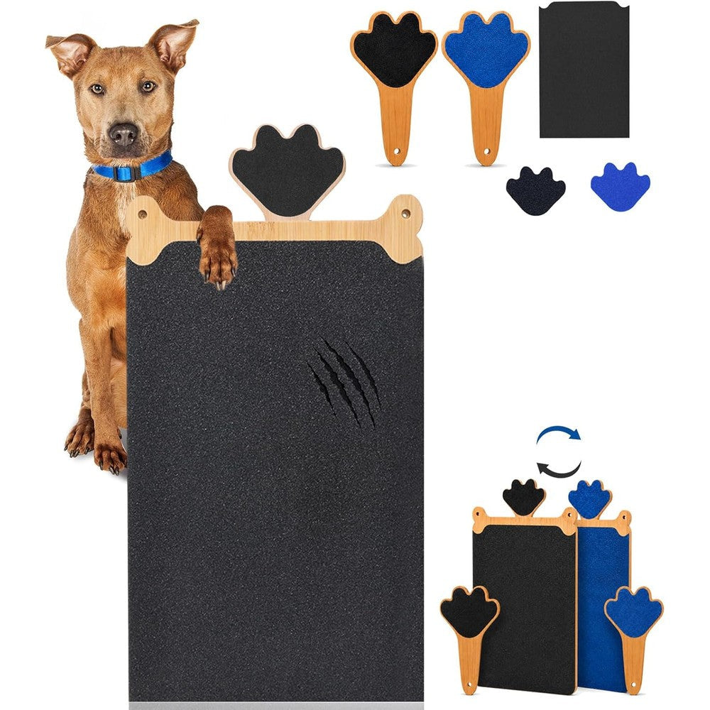 FL Falatier Dog Scratch Board Large Scratching Pad Multi Functional Trimming Tool For Stress Free Pet Nail Grooming With Handheld File