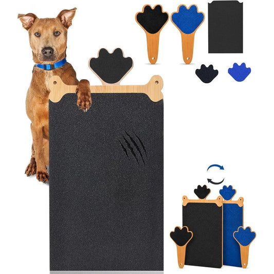 FL Falatier Dog Scratch Board Large Scratching Pad Multi Functional Trimming Tool For Stress Free Pet Nail Grooming With Handheld File