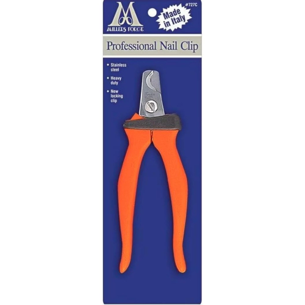 Millers Forge Professional Dog Nail Clipper With Orange Handle Stainless Steel Heavy Duty Tool
