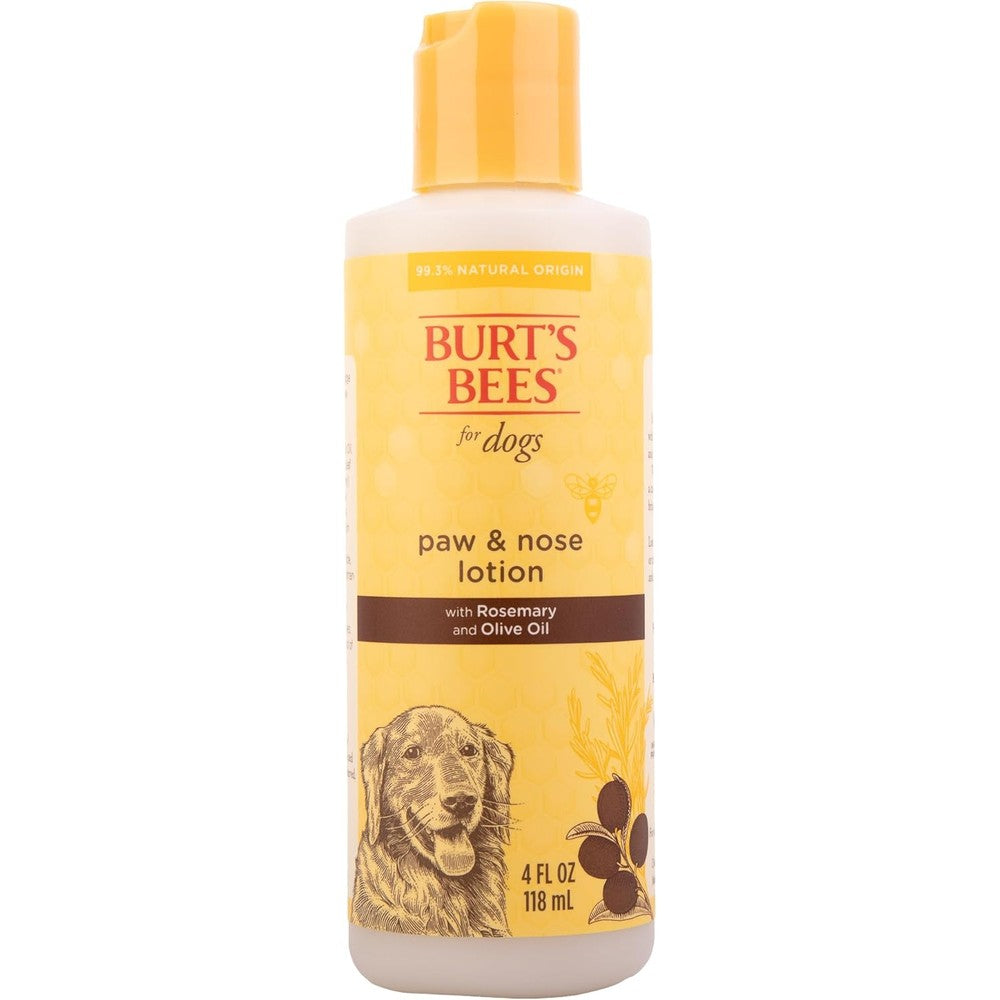 Burt's Bees For Pets Dog Paw And Nose Lotion With Rosemary And Olive Oil Moisturizing Treatment For Dry Cracked Skin Four Fluid Ounces