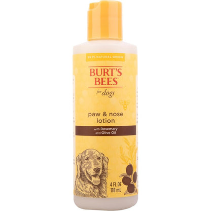 Burt's Bees For Pets Dog Paw And Nose Lotion With Rosemary And Olive Oil Moisturizing Treatment For Dry Cracked Skin Four Fluid Ounces