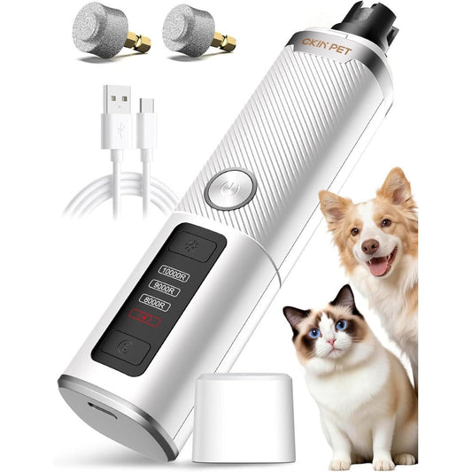 Ckin Pet Electric Dog Nail Grinder With 2 Led Lights And 3 Speed Settings For Dogs And Cats Professional Pet Grooming Tool
