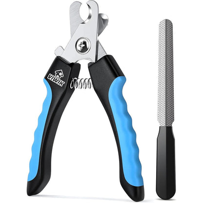 Viwik Dog Nail Trimmers For Large To Medium Dogs And Cats Professional Pet Claw Clippers With Safety Guard And Nail File Blue
