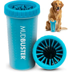 Dexas MudBuster Portable Dog Paw Cleaner Large Blue Fits 2.5 To 3.5 Inch Wide Paws Gentle Silicone Bristles For Muddy Pets