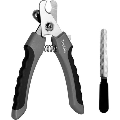 Tpotato Dog Nail Clippers And Trimmer For Large Breed Dogs With Safety Guard And Stainless Steel Blades Includes Nail File