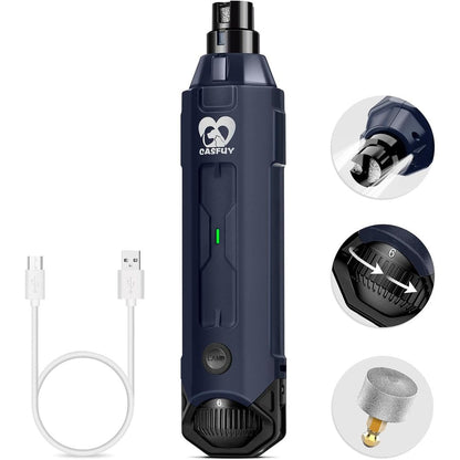 Casfuy 6-Speed Dog Nail Grinder Newest Enhanced Pet Nail Trimmer Rechargeable Electric Grooming Tool For Small Medium And Large Dogs Blue