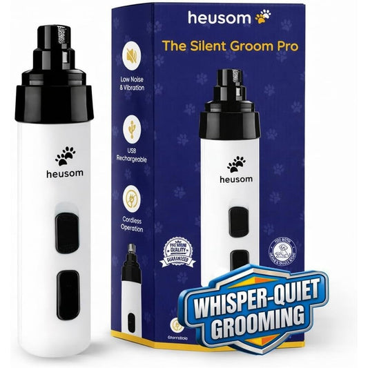 Heusom Silent Groom Pro Pet Nail Grinder For Dogs And Cats Whisper Quiet Electric Claw Trimmer With Diamond Wheel