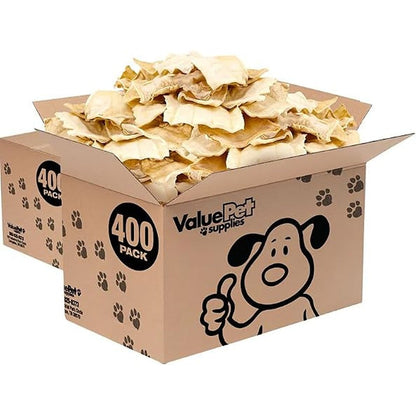 ValueBull USA Rawhide Chips 800 Count Wholesale Pack Natural And Safe Beef Hide Dog Chews Long Lasting Chemical Free 226 Ounce Bulk Pack