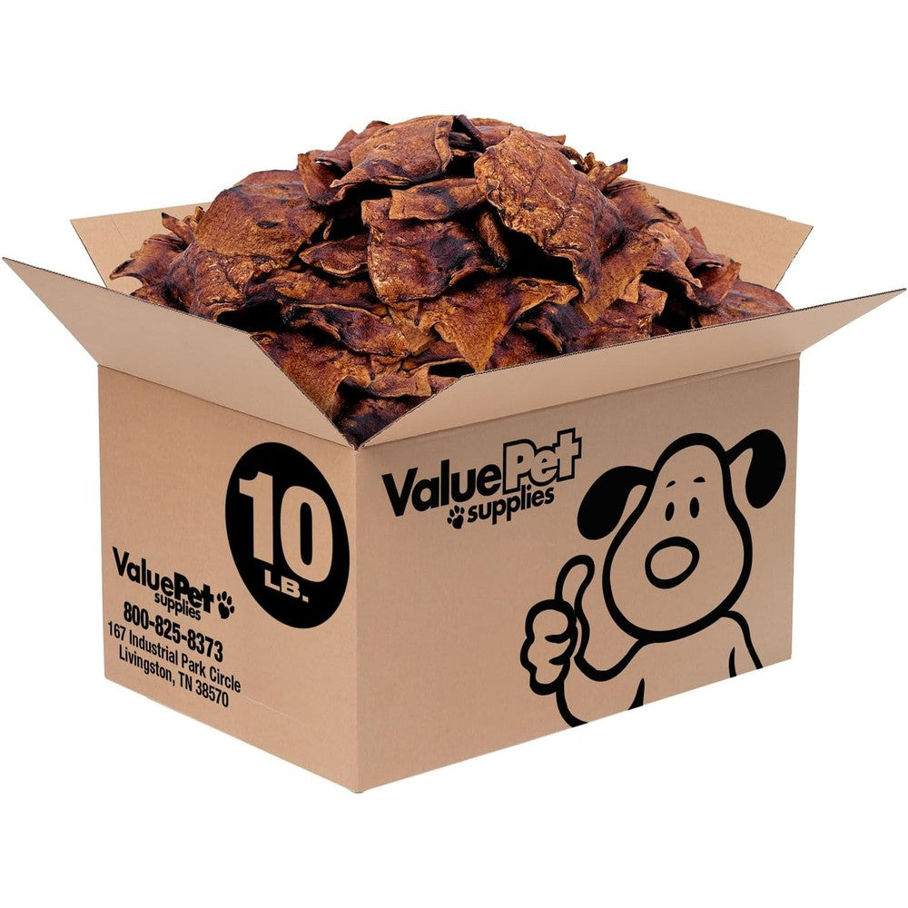 ValueBull USA Rawhide Chips Natural Beef Flavor 10 Pound Bulk Pack Premium Cattle Skin Full Grain Dog Chews