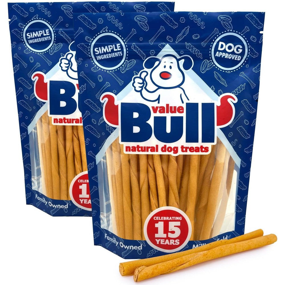 ValueBull USA Rawhide Twists For Small Dogs Five Inch Smoked Flavor Long Lasting Dog Chews One Hundred Count Bulk Pack