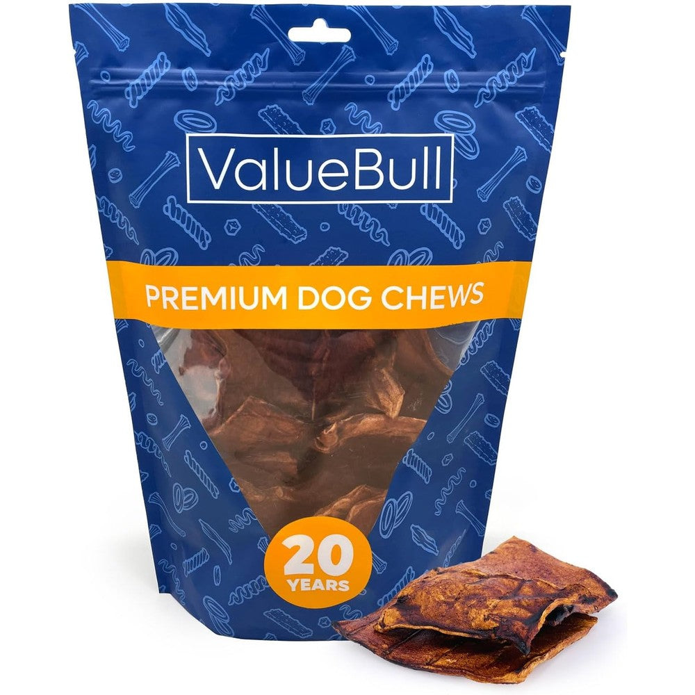 ValueBull USA Rawhide Chips Natural Beef Flavor Single Ingredient Dog Chews Premium Full Grain American Beef Hide 25 Count