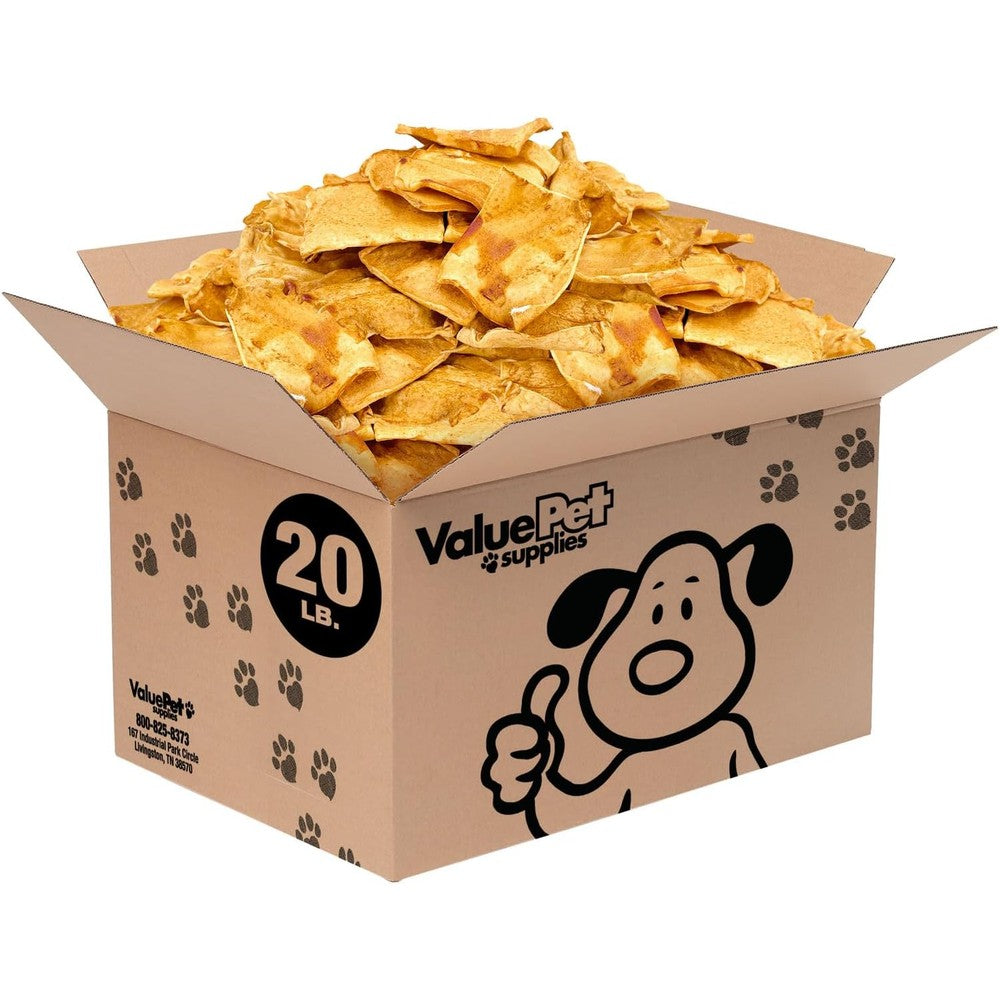 ValueBull USA Rawhide Chips Chicken Infused Bulk Pack Natural Full Grain Beef Hide Long Lasting Dental Dog Chews Chicken Flavor Twenty Pound