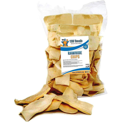 123 Treats Natural Rawhide Chips For Dogs Smoked Flavor Beef Rawhide Dog Chews Long Lasting Dental Health Treats 5 Pounds