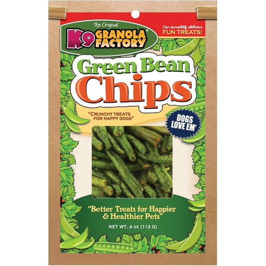 K9 Granola Factory Green Bean Chips Dog Treat All Natural Crunchy High Fiber Dehydrated Healthy Low Calorie Snack For Dogs 5 Ounce