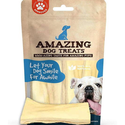Amazing Dog Treats Beef Cheek Strips Premium Dog Chew Rawhide Alternative Six Inch Twelve Pack
