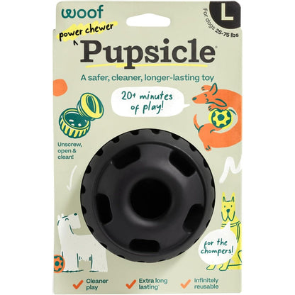 WOOF Power Chewer Pupsicle Durable Long Lasting Dog Chew Toy For Aggressive Chewers Large Size For Dogs Twenty Five To Seventy Five Pounds