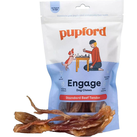 Pupford Standard Beef Tendon Chews For Dogs And Puppies, All-Natural Dental And Joint Health Treats, 10 Count