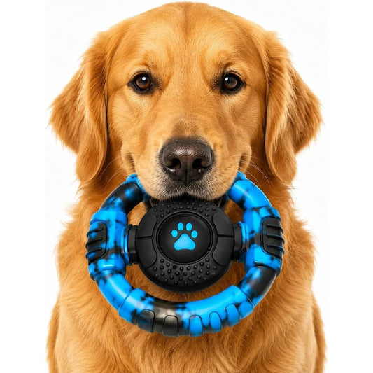 Pamlulu Tough Dog Chew Toy For Aggressive Chewers Indestructible Nylon Rubber Steering Wheel Shape For Medium To Large Dogs