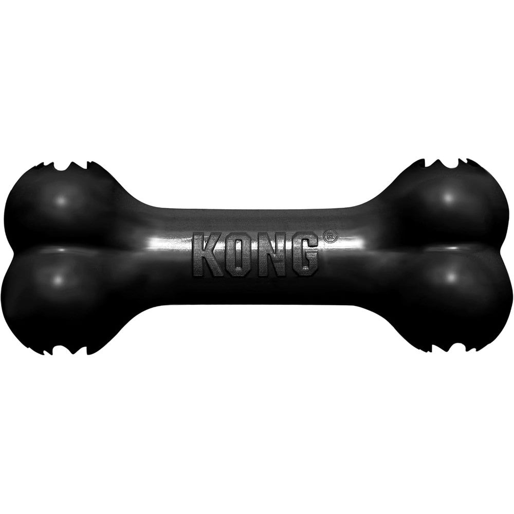 KONG Extreme Goodie Bone Durable Natural Rubber Treat Dispensing Dog Chew Toy For Aggressive Chewers Medium Black