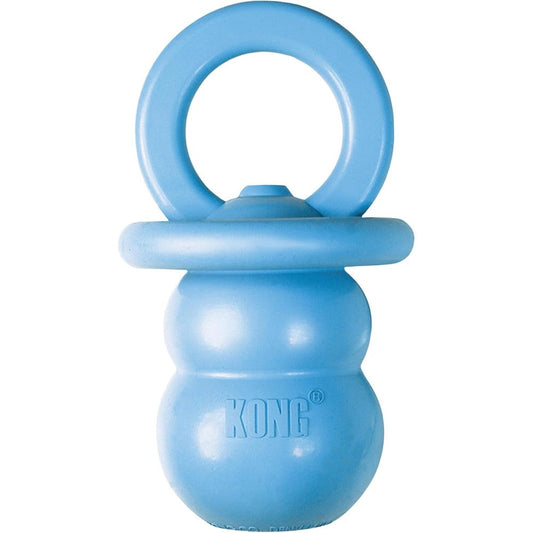 KONG Puppy Binkie Pacifier Dog Toy Durable Natural Rubber Gentle Stuffable Treat Dispensing Chew Toy For Teething Puppies Blue Color Small Size