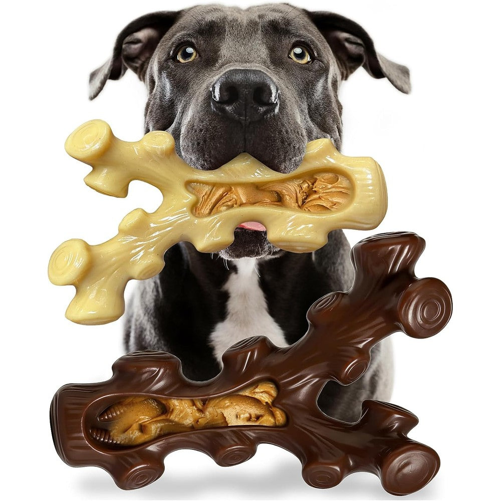 Sihrmiu 2 Pack Dog Chew Toys For Aggressive Chewers Heavy Duty Nylon Antler Shape Bone For Medium And Large Breeds For Teeth Cleaning And Training