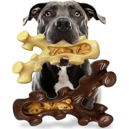 Sihrmiu 2 Pack Dog Chew Toys For Aggressive Chewers Heavy Duty Nylon Antler Shape Bone For Medium And Large Breeds For Teeth Cleaning And Training
