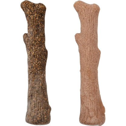 Pupstages Dogwood Calming Dog Chew Toy Real Wood Blend For Moderate Chewers Medium 7.5 Inch 2 Pack Natural And Hemp Flavors