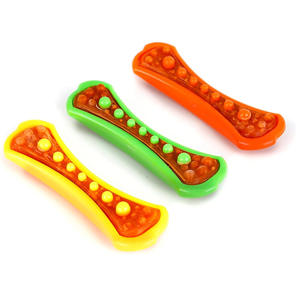 Hartz Chew 'n Clean Dental Duo Dog Treat And Chew Toy, Medium, 3 Pack, Bacon Flavored Nylon Toy For Mild To Moderate Chewers