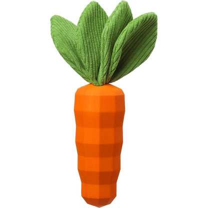 MewaJump Dog Squeaky Chew Toy For Aggressive Chewers Rubber Carrot Interactive Dental Training Toy For Medium Dogs 9 Inches