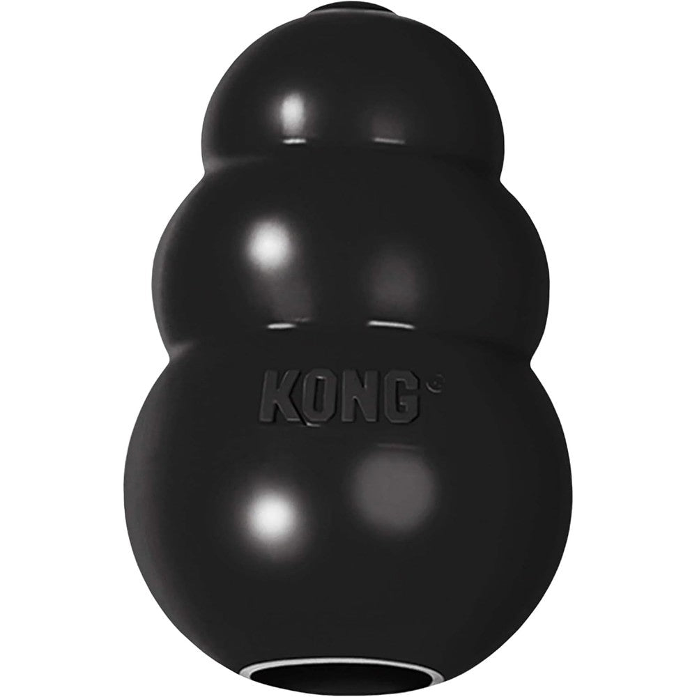 KONG Extreme Dog Toy For Power Chewers Ultra Durable Natural Rubber Interactive Fetch And Treat Dispensing Toy Black Variant Large Size