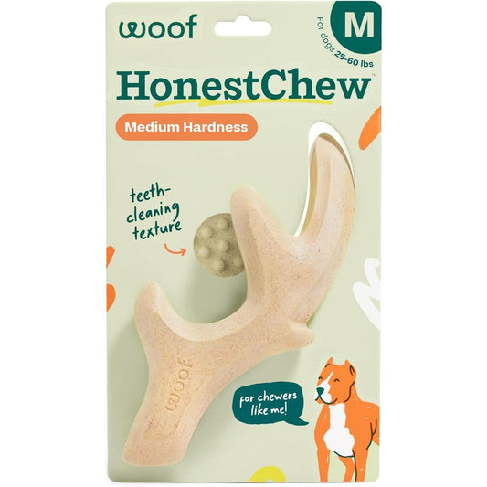Woof HonestChew Dog Toy Antler Durable Plant-Based Splinter-Resistant Chew Toy For Dogs Medium Size