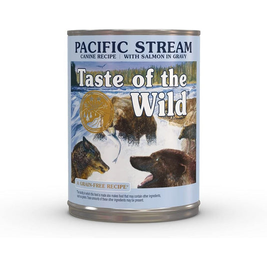 Taste Of The Wild Pacific Stream Canine Recipe With Salmon In Gravy Canned Dog Food Thirteen Point Two Ounce Case Of Twelve