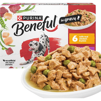 Purina Beneful Wet Dog Food Variety Pack With Real Chicken Or Steak Flavor In Gravy Five Point Five Ounce Cans Pack Of Twelve
